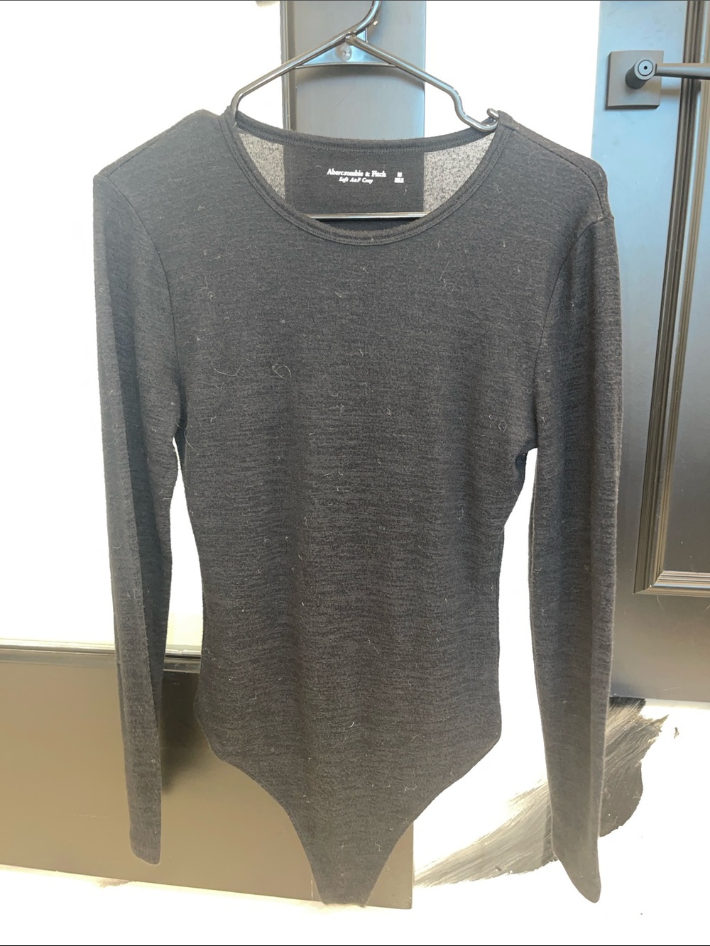 Abercrombie & Fitch Black Long-Sleeve Ribbed Bodysuit